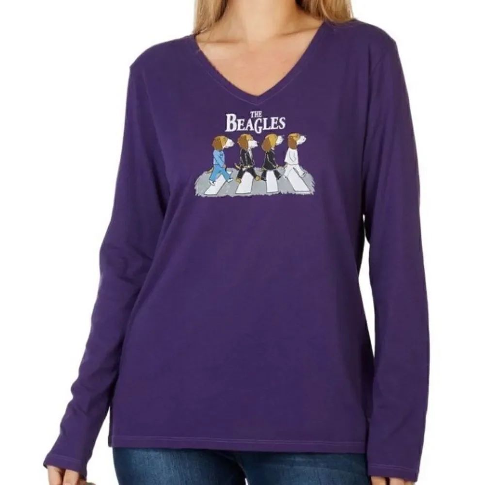 LIFE IS GOOD Womens XXLARGE Beagles Long Sleeve Tee - Picture 9 of 10